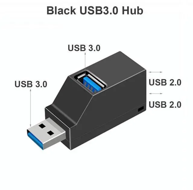 Main image of Mini USB 3.0/2.0 HUB Adapter Extender Splitter Box 1 to 3 Ports High Speed For PC Laptop U Disk Card Reader