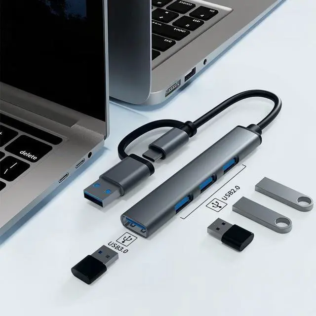 Main image of USB C HUB USB 3.0 HUB Adapter Type-C USB-A Connectors Portable Docking for Laptops Devices Expansion For PC Laptop Type-C Laptop