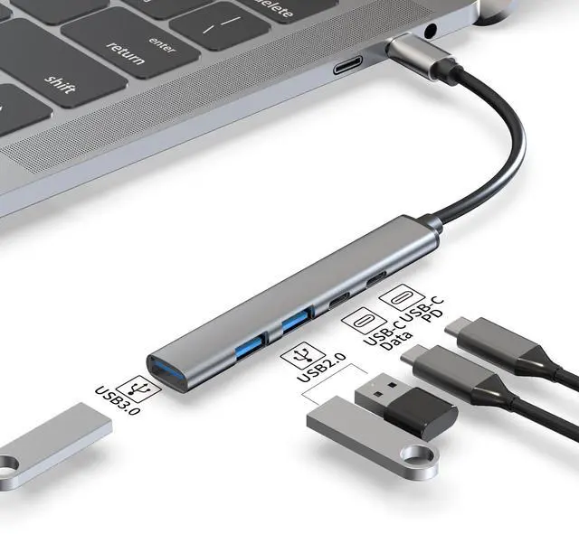 Main image of USB C HUB Docking Station Type c hub to Usb USB2.0 PD60W USB C Data*2 USB3.0 for Type-C Laptop docking station