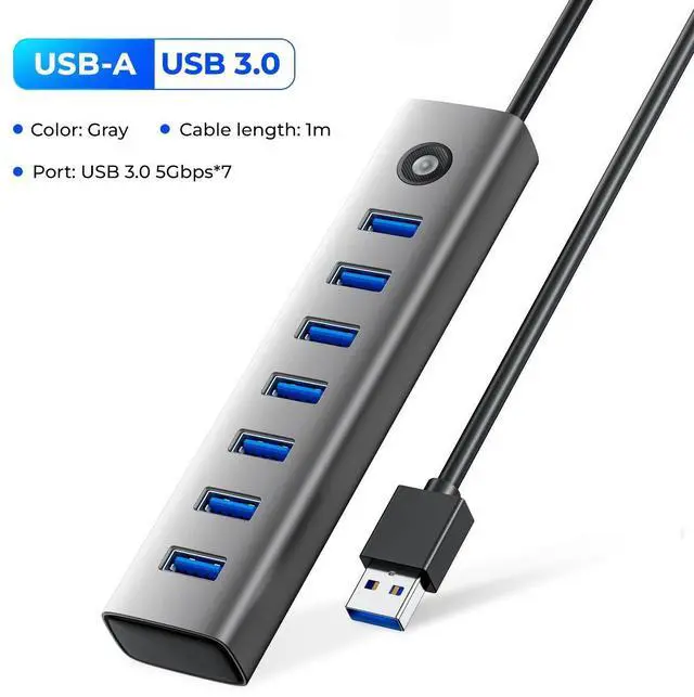 Main image of USB 3.0 HUB 5Gbps Dock Station 7-Port USB A Type C HUB S for Type-C Laptop Laptops