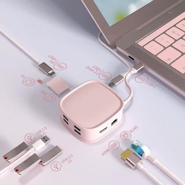 Main image of USB C HUB Type-C to Video Output 4K USB 3.0 Adapter HUB PD 100W USB C Splitter for Type-C Laptop Laptop Docking Stations