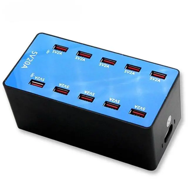 Main image of USB Charger 100W 10 Ports USB 20A Smart Desktop Charging Station for 5V 2.4A for Type-C Phone Type-C Phone