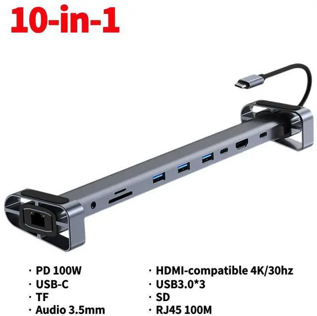 Main image of 11 in 1 USB C Dock with 4K Video Output VGA Ethernet Multiport Adapter 100W PD SD/TF Audio for Type-C Laptop