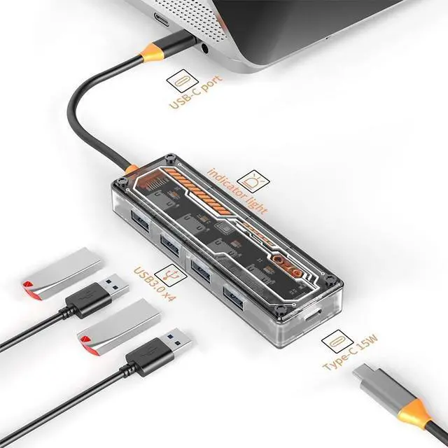 Main image of USB C hub 10 in 1 docking station Type-C to PD Video Output RJ45 1000M 4K@30HZ SD TF ethernet VGA AUDIO 3.5mm For Type-C Laptop