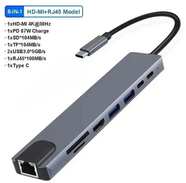 Main image of 10 in 1 USB C Docking Station USB Hub Dock with Video Output VGA AUX Adapter USB 3.0 5Gbps Ports for Type-C Laptop Laptop