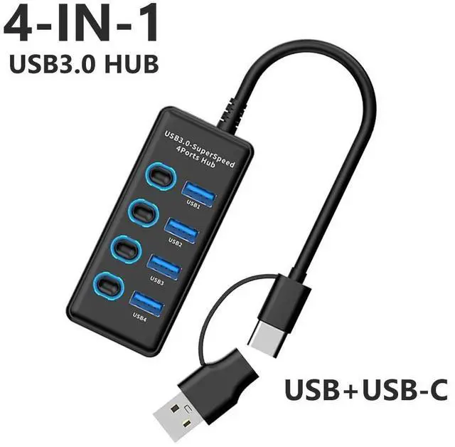 Main image of 7 Ports USB HUB 5Gbps High Speed Transmission USB 3.0 Dock Station With On/Off Switch Computer Accessories for Laptop