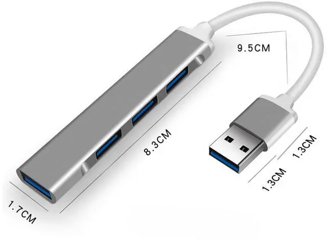 Main image of 4 Ports USB Splitter Ultra-Slim USB Expander for Mouse, Keyboard, Flash Drive, U Disk, Printer Compatible with Laptop, Desktop