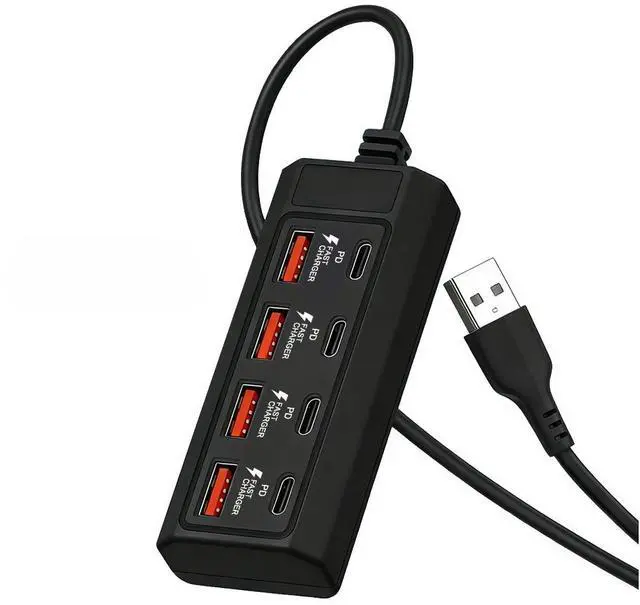Main image of 8 in 1 HUB USB 4USB +4Type-C Extender Cable Docking Station Desktop Computer Laptop External USB Interface Extender