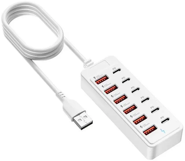 Main image of Fast Charging USB Charger Multiple Ports 12 in 1 USB Hub USB Type-C Charging Station Office