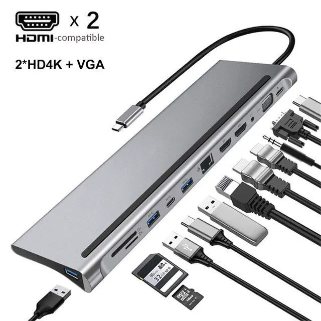 Main image of USB Multi-hub Docking Station Type C Multi Hub Extension A Video Output Rj45 Pro Adapter Dock for Type-C Laptop Type-C Laptop Laptop