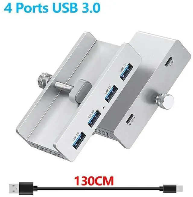 Main image of 10Gbps HUB Clamp Clip USB 3.2 3.0 2.0 Splitter Adapter External Multi Dock station For Type-C Laptop Desktop PC Accessories