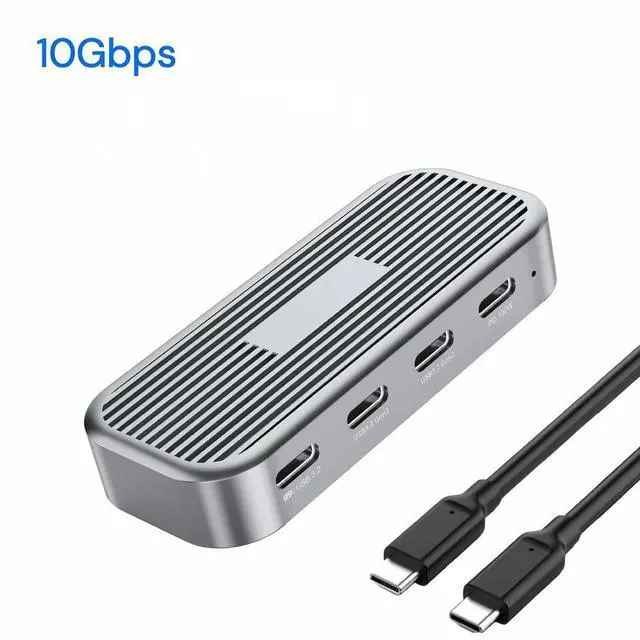 Main image of USB C Hub 4K 60Hz Video Transfer PD 100W 10Gbps Aluminium USB 3.2 Gen 2 Hub Laptop Docking Station Type C Adapter USB Splitter