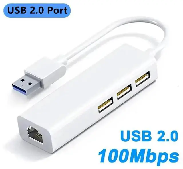 Main image of USB HUB 3 Ports USB-C HUB With RJ45 Port 100Mbps Ethernet LAN Network Adapter USB to RJ45 for PC Computer Laptop TV Set-Top BOX