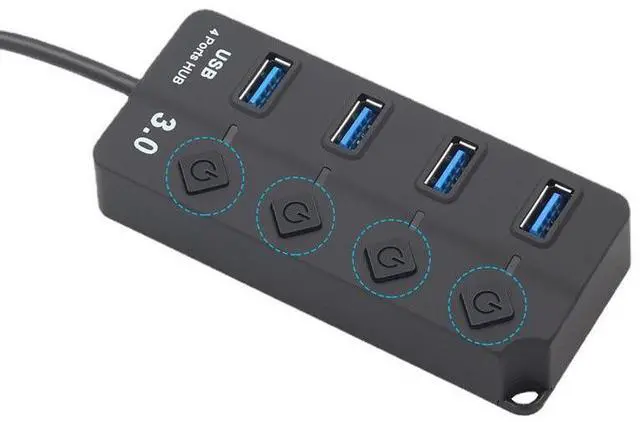 Main image of USB HUB 4/7 Ports USB3.0 Cable Splitter with Power Switch Out USB 2.0 Extend Adapter Data Transfer Dock Station