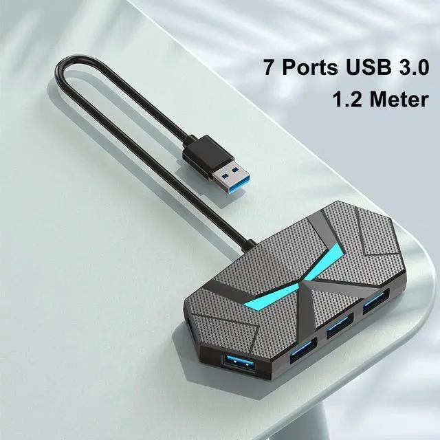 Main image of 7 Ports USB 3.0 HUB 5Gbps USB Docking Station USB HUB USB Splitter OTG Adapter with TYPE C Power Port For PC Laptop Type-C Laptop