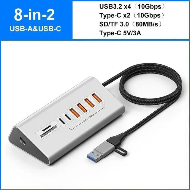 Main image of USB 3.2 HUB 8/7Port Type C Docking Station 10Gbps High Speed Transmission Splitter Adapter With SD/TF Card Reader For Laptop PC
