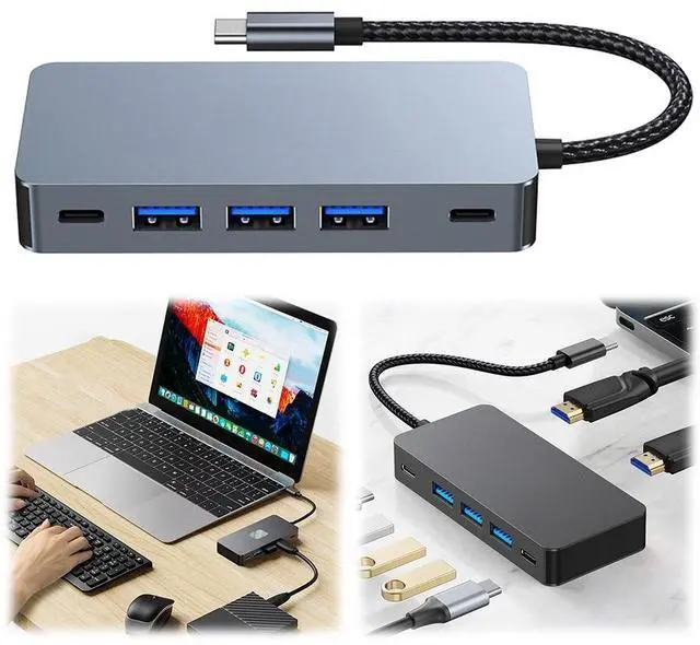 Main image of 7 in 1 USB C To Dual Video Output Docking Station with 2 4K Video Output Ports USB-C Hub USB C Dock