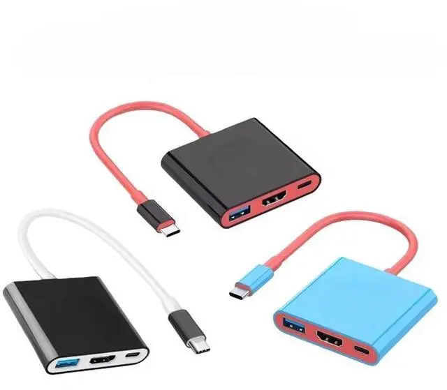 Main image of 3 In 1 USB C Docking Station USB 3.0 Type-C to Video Output 4K, Multifunctional Docking Station for Gaming Handheld/Laptop/Phone