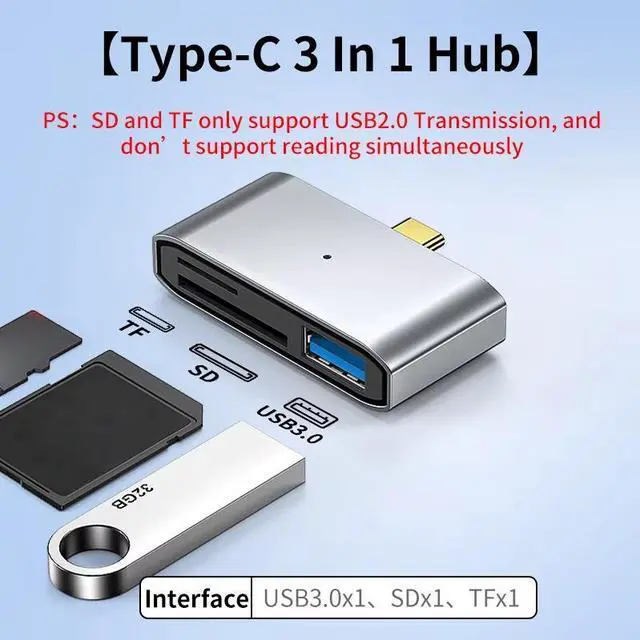Main image of USB3.0 Hub Type C to USB SD TF Reader Card USB 3.0 2.0 Extension Splitter Dock Station for Phone OTG Adapter