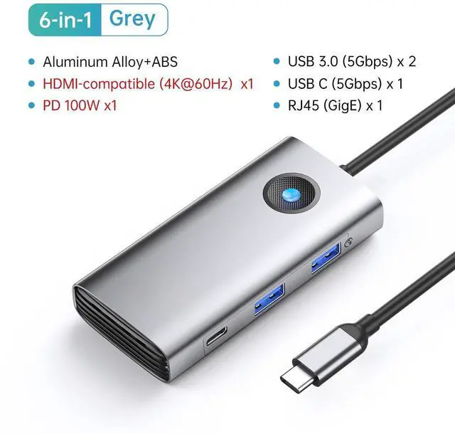 Main image of Docking Station Type C HUB to 4K60Hz Video Output USB 3.0 Adapter RJ45 PD100W Charge For Type-C Laptop Laptop Accessories