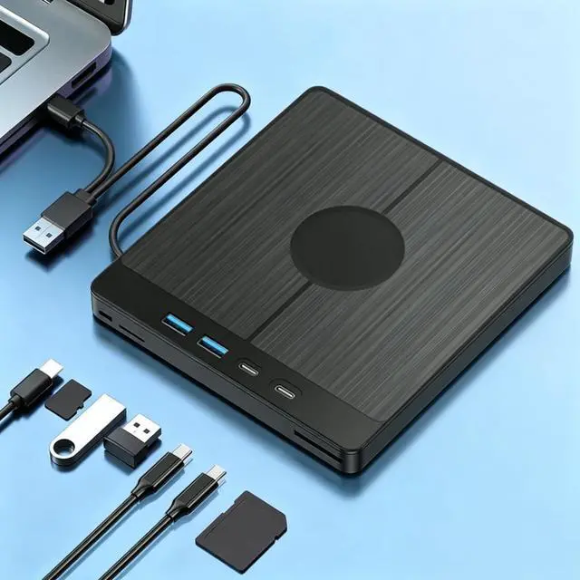 Main image of 7-in-1 USB 3.0 Type-C External CD DVD RW Drive for Mac OS and Laptop