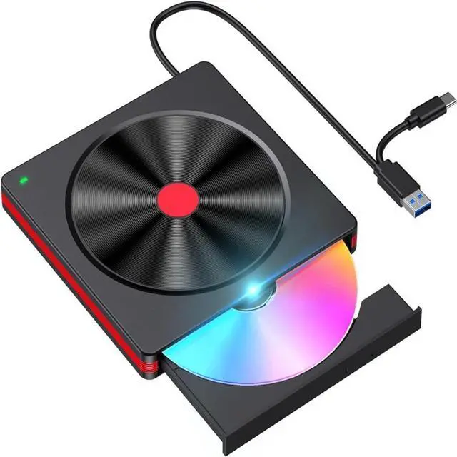 Main image of External CD/DVD Drive, USB 3.0 CD DVD +/-RW Burner CD ROM External DVD Drive CD Reader DVD Player for PC Laptop Desktop