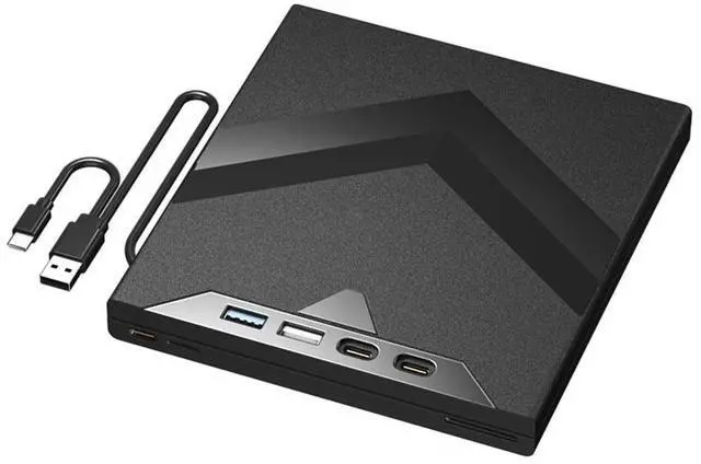 Main image of 7-in-1 USB 3.0 External CD DVD RW Burner Reader With TF SD Card Slots For PC Laptop Mac Windows XP 7 8 10