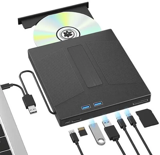 Main image of External Blu Ray Drive USB 3.0 BD/DVD/CD-ROM Player Burner for Laptop PC Support 100G Disc Optical Drives with SD/TF Card Slots