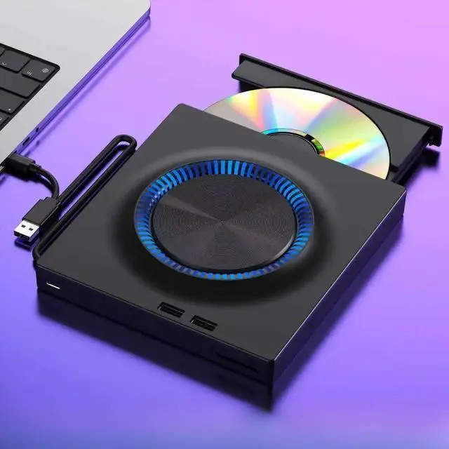 Main image of 5-in-1 External CD/DVD Drive Mute Design USB3.0 Type-C Portable CD DVD Burner Player Optical Drives for Laptop Windows Mac Linux