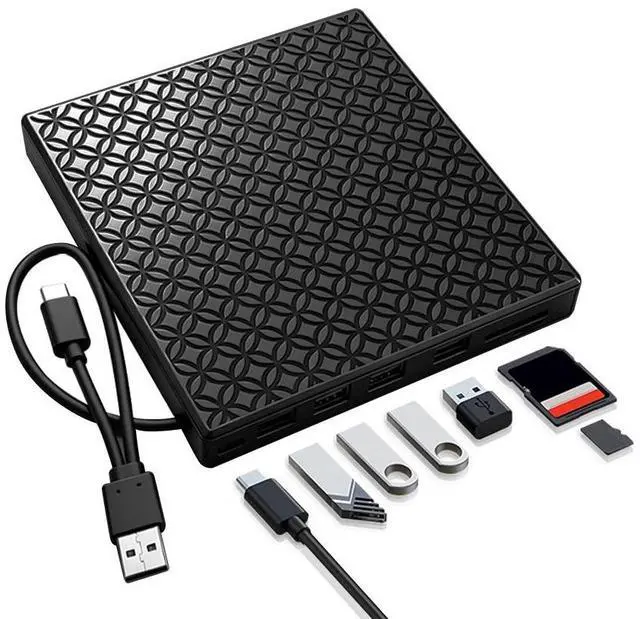 Main image of External DVD Drive USB 3.0 Type-C CD Burner 7-in-1 Hub SD/TF Card Reader PD Charging Portable Optical Drive for Laptop PC Mac