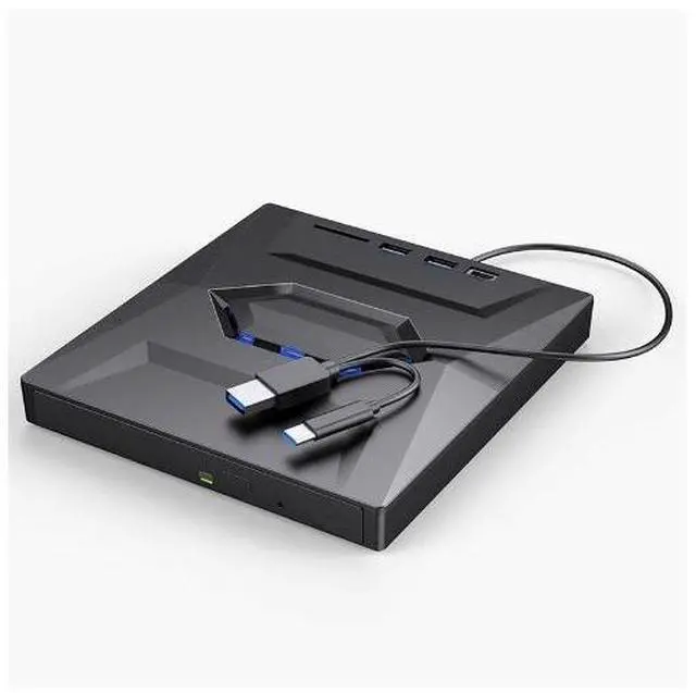 Main image of USB 3.0 Type-C External CD DVD Drive with USB HUB Type-C SD Card Reader, CD DVD RW ROM Disk Player Burner Reader Writer Adapter