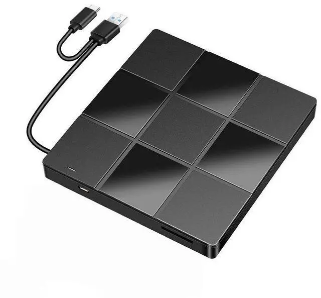 Main image of External DVD Drive, Portable CD DVD Player & Burner USB 3.0 & Type-C DVD/CD Reader, Lightweight for Laptop PC
