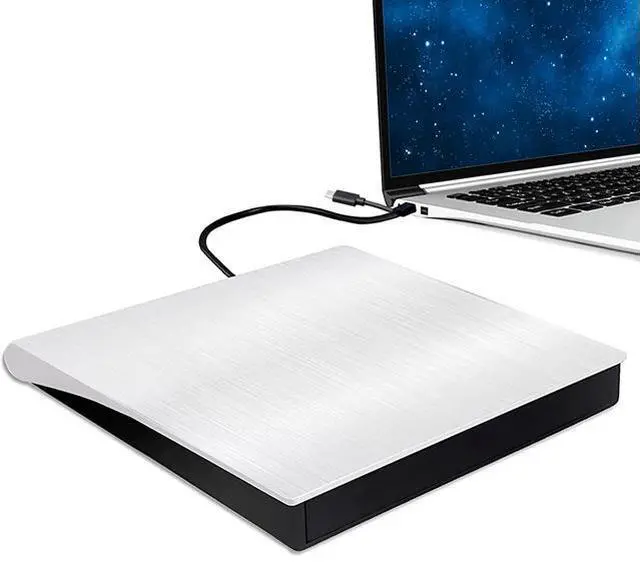 Main image of External DVD CD Drive, 2 in 1 USB 3.0 Type-C Portable CD Burner, CD ROM +/-RW External CD Player for PC Laptop Desktop