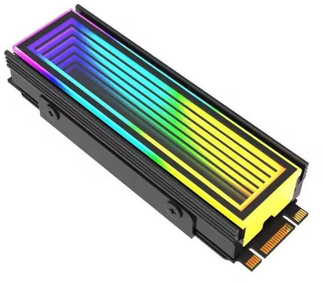Main image of 5V/3Pin ARGB AURA Sync Computer 2280 SSD M2 Radiator Aluminum PC RGB M.2 Nvme Cooler Heatsink Solid State Drive Heat Sink Cooler
