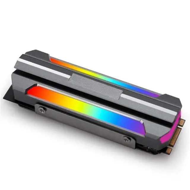 Main image of M.2 NVME SSD Heatsink 5V 3Pin ARGB Colored Lights 2280 Solid State Drive Cooler NVME Slim Armor, Black