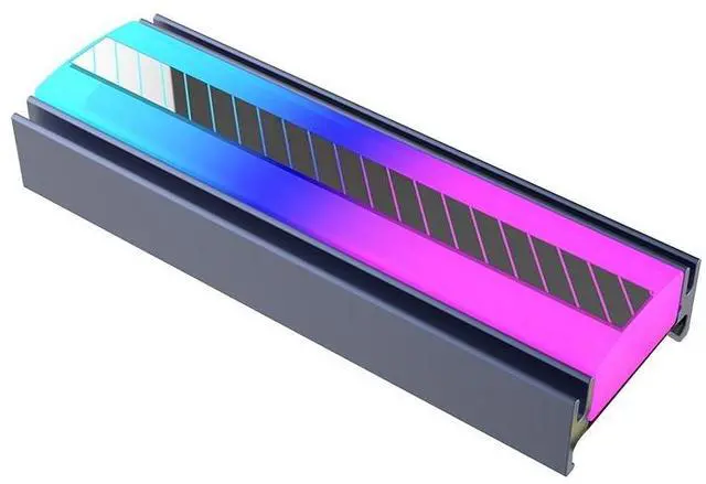 Main image of M.2 NVME SSD Heatsink 5V 3Pin ARGB Colored Lights 2280 Solid State Drive Cooler