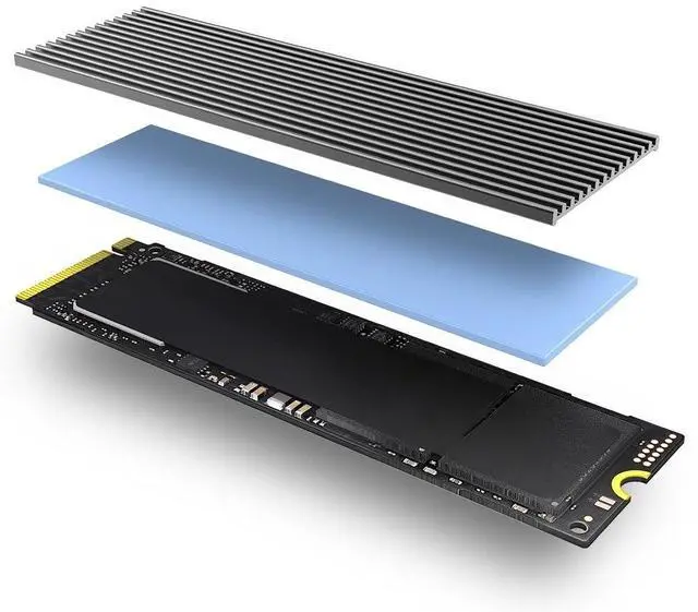 Main image of M.2 SSD Heatsink, Aluminum NVMe Radiator 2280 Solid State Drives Cooler With Silicone Thermal Pad For PS5 Laptop Desktop