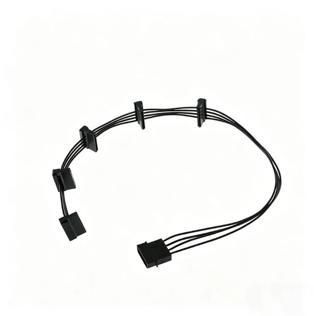 Main image of For 1 Pcs 4Pin IDE 1 to 5 SATA Power Splitter Cable 18AWG Black 50cm For PC Server Hard Drive HDD Extension Adapter Cord