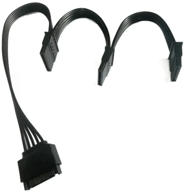 Main image of For PC Server Computer Hard Drive 15Pin SATA 1 Male to 3 Female Splitter Power Cable Cord 18AWG