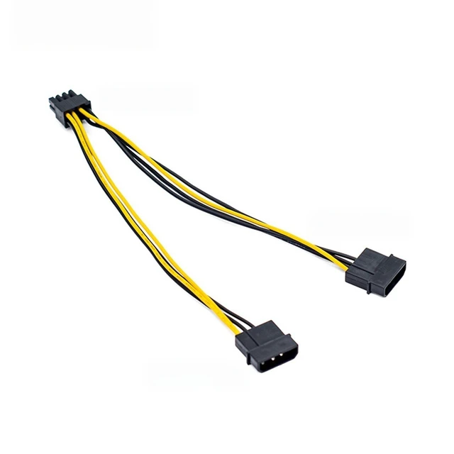 Main image of For PC Server Internal Dual 2 IDE to PCIE 8Pin 8p Converter Adapter Power Lead Cable Cord 18AWG PCIE PCI-Express Wire 20cm