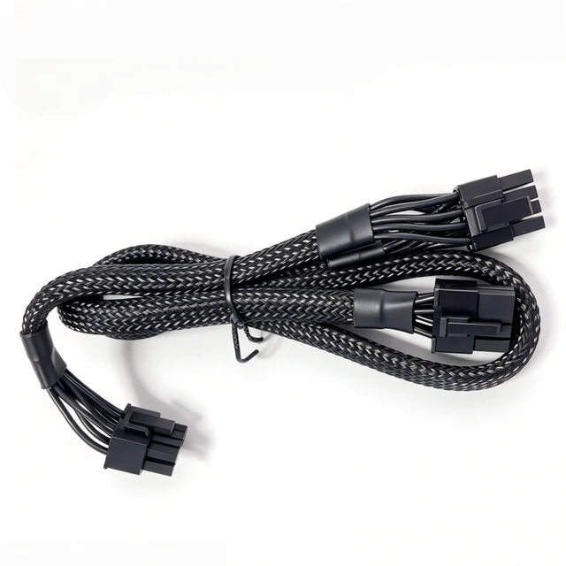 Main image of For PCIe Dual 8Pin 6+2 18AWG Sleeved Net 60+20CM GPU Power Cable for M12II EVO 850W, 750W, 620W, 520W Bronze Modular Powers