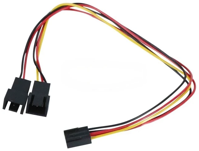 Main image of For 3 Pin 2 in 1 Wire Female to 2 Male Terminal Y Cable Splitter Power Supply Extension Cable for PC Fan Cooling CPU GPU Cooler