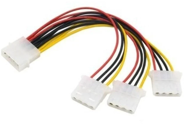 Main image of For 4Pin IDE Power Cables Male to 3 Port IDE Female Power Supply Splitter Adapter Cable High Quality