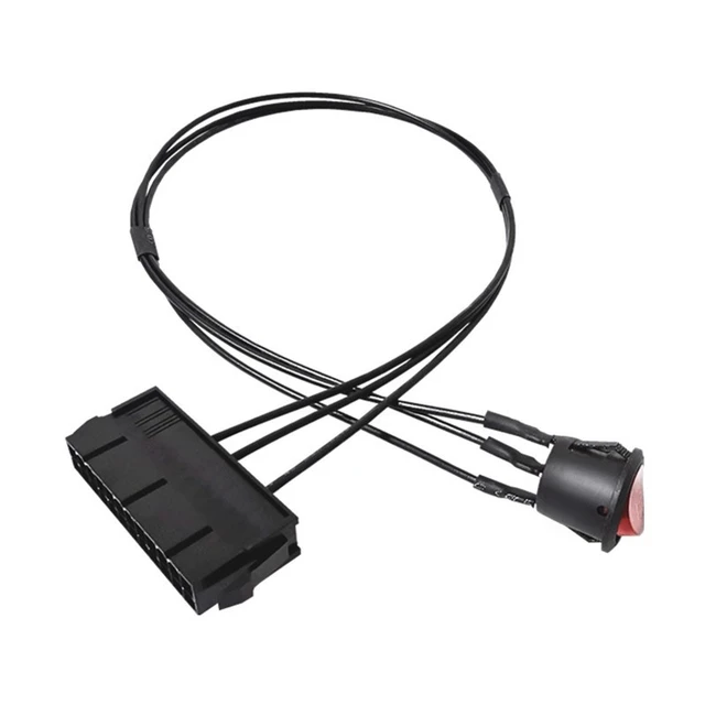 Main image of For 54cm Cable Copper Tin Wire 24-Pin Female ATX PSU PC Power Supply Starter Tester Start Up Jumper with ON/OFF Switch