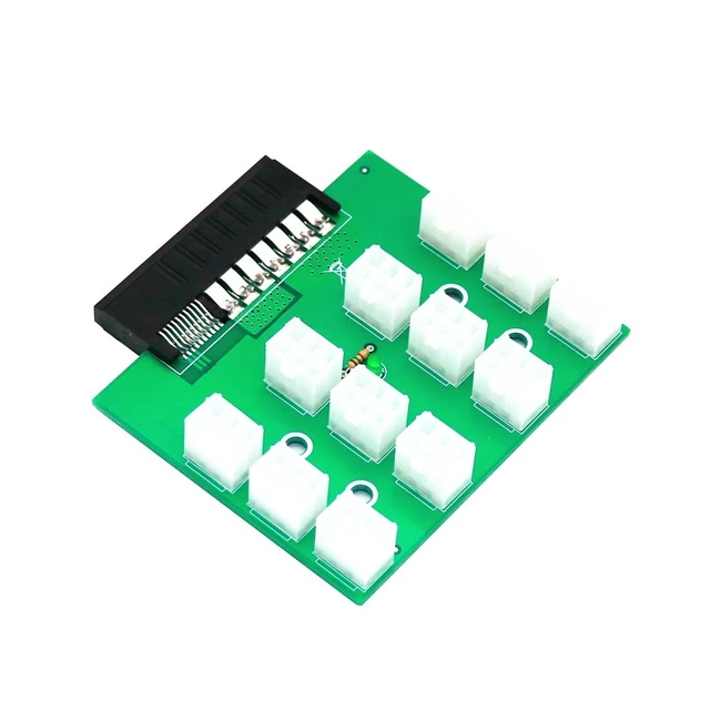 Main image of For 12 Ports 6Pin GPU PCI-E 800W 1400W 1600W PSU Breakout Board Converter With Led Light for HSTNS-PL62 HSTNS-PL41 DPS-1400CB A