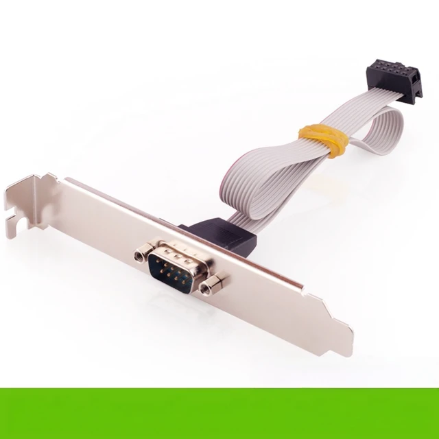 Main image of For PC Chassis Motherboard 2-Port Serial RS232 DB9 Male COM Port to IDC 9pin Cable w/ Bracket Extender cable wire cord Ca