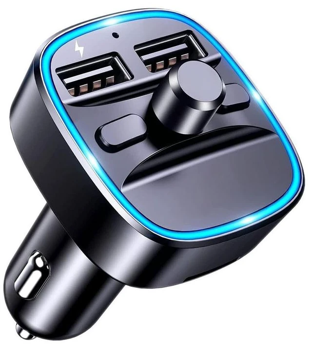 Main image of For Car Adapter Bluetooth 5.0 Dual USB Port Safe Charging Hands-free Calling Fast Charging FM Transmitter Car Accessories