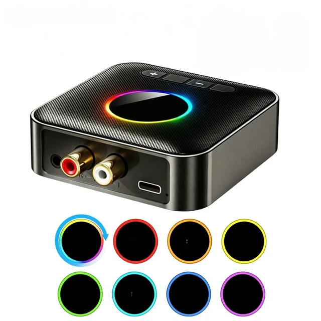 Main image of For Bluetooth6.0 Transmitter Receiver FM Modulator Transmitter 3.5MM AUX RCA Color Screen Stereo Wireless Adapter With Mic