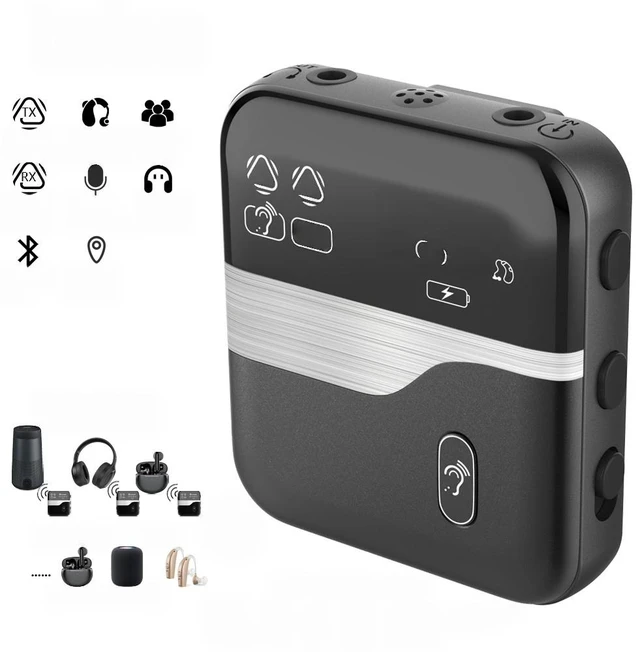 Main image of For LE Audio Bluetooth 6.0 Auracast Transmitter Receiver Audio Broadcast Adapter With Microphone for Hearing Aids Tour Guide