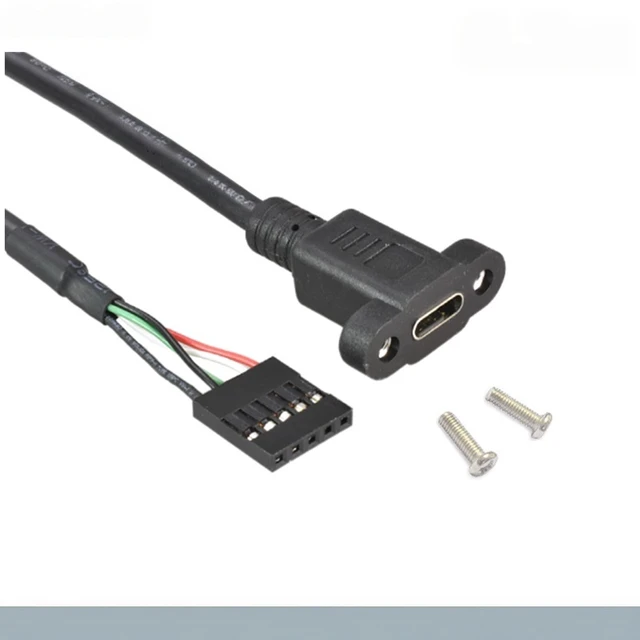 Main image of For 5-pin to Type-C Female With Ear Adapter Cable 2.54 Terminal Motherboard 5-pin USB 2.0 Chassis Data Cable